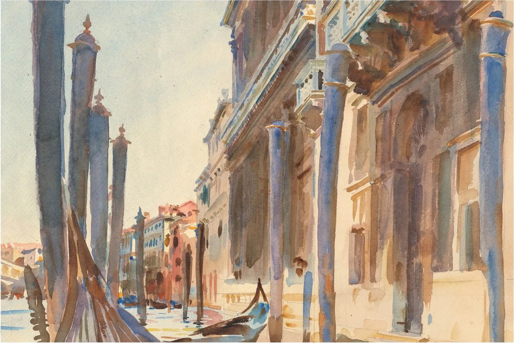 Tablou - John Singer Sargent, Gondola Moorings on the Grand Canal, reproducere (90x60 cm)