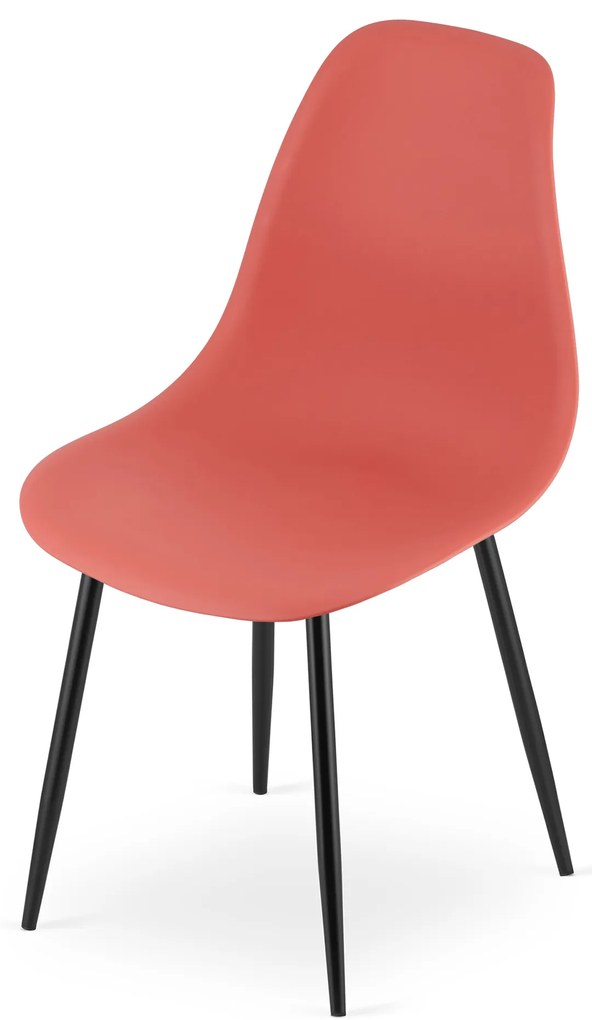 Scaun coral OSAKA cu picioare negre