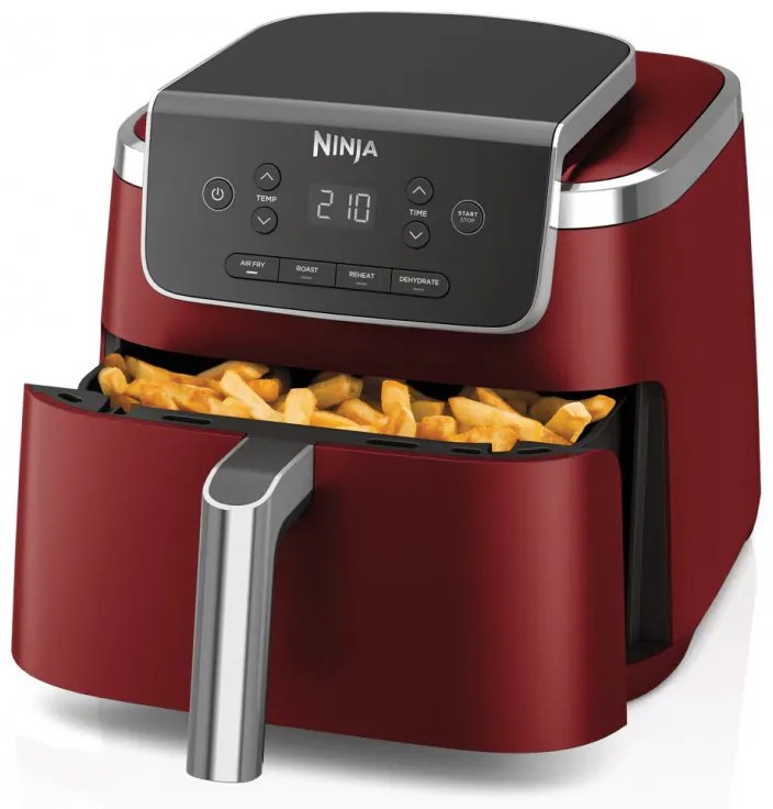 Friteuza cu aer cald Ninja AF140EUCM PRO, 1750W, 4.7 L, 40-240°C, 4 programe, Timer, AirCrisp, Acoperire antiaderenta, Bordeaux