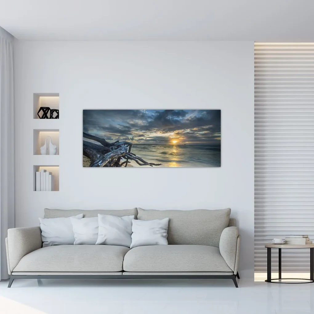Tablou cu marea în apus de soare (120x50 cm), în 40 de alte dimensiuni noi