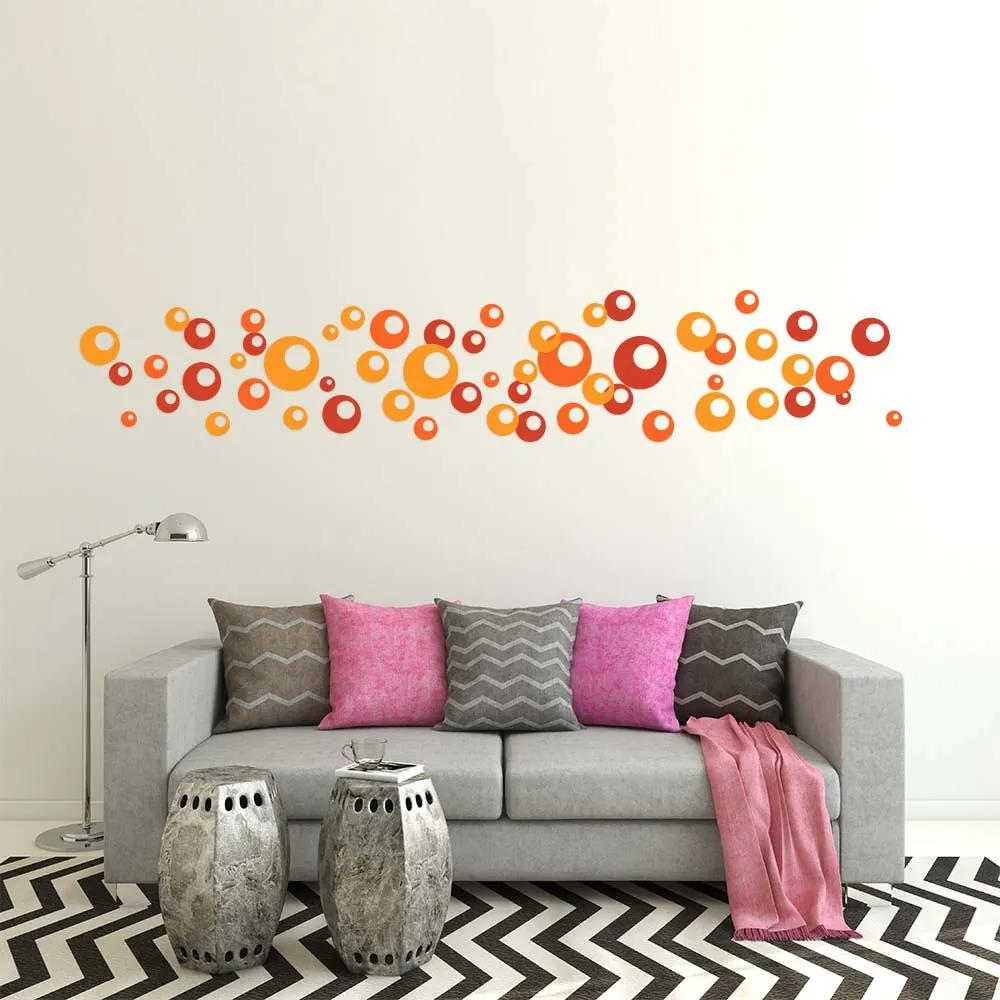 GLIX Bubbles - autocolant de perete Portocaliu 3 x 30 x 45 cm