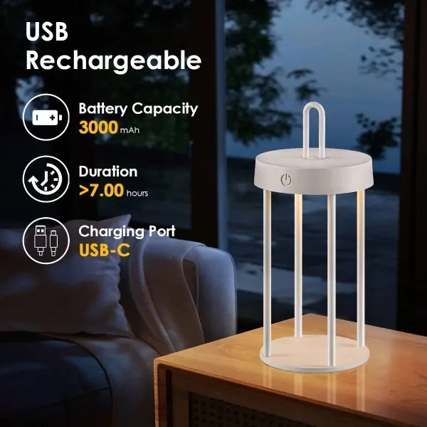 Lampă de masă tactilă LED, dimabilă, reîncărcabilă, pentru exterior GENTLE LED/1,5W/3,7V 3000 mAh IP44 albă