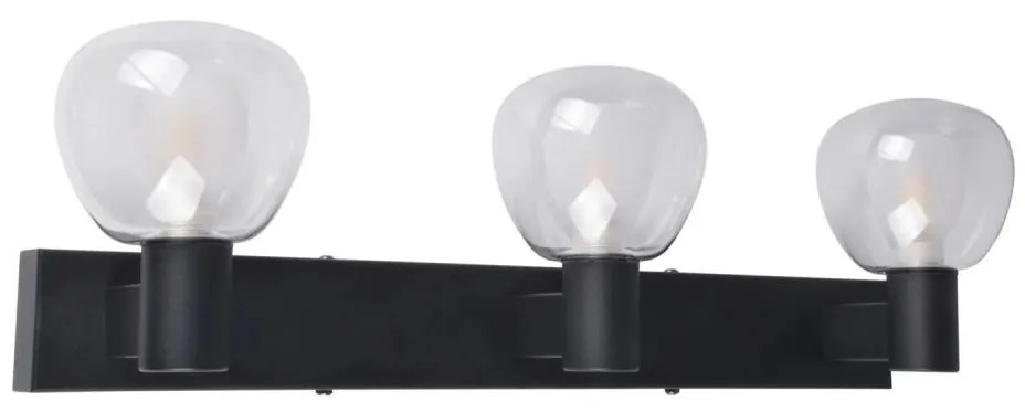 Aplica de perete pentru baie POLA, 3xG9/5W/230V, IP44, negru/transparent