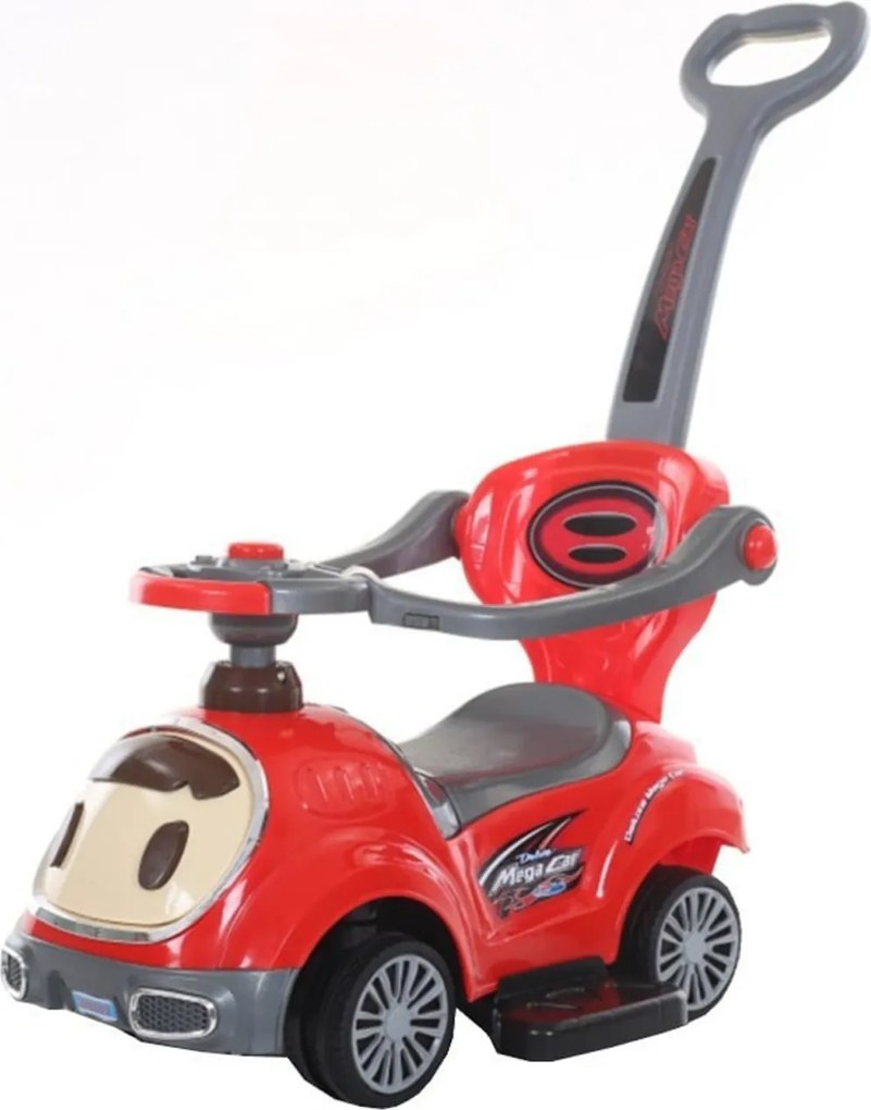 Masinuta copii si bebe NOVOKIDS™ BabyCar, Cu melodii si lumini, Maner de impins pentru parinti detasabil, Functie trotineta fara pedale, Pentru