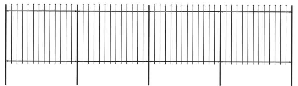 vidaXL Gard de grădină cu vârf tip suliță din oțel 714,5x150 cm, negru