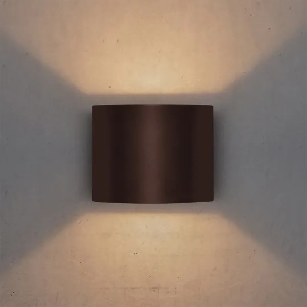 Brilagi - Aplica de perete LED pentru exterior RONDO, 6 W, 230 V, maro, IP54