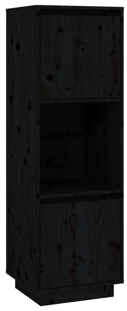 814363 vidaXL Dulap înalt, negru, 38x35x117 cm, lemn masiv de pin