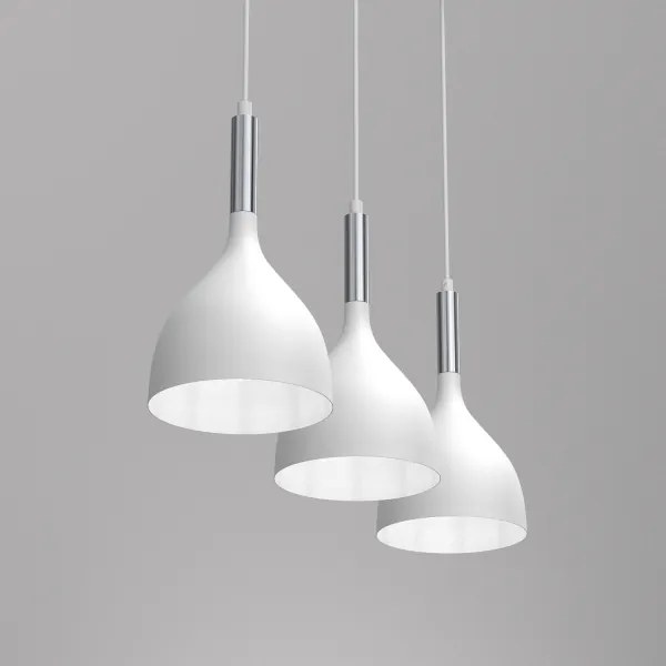 Lustră pe cablu NOAK 3xE27/60W/230V albă/aurie