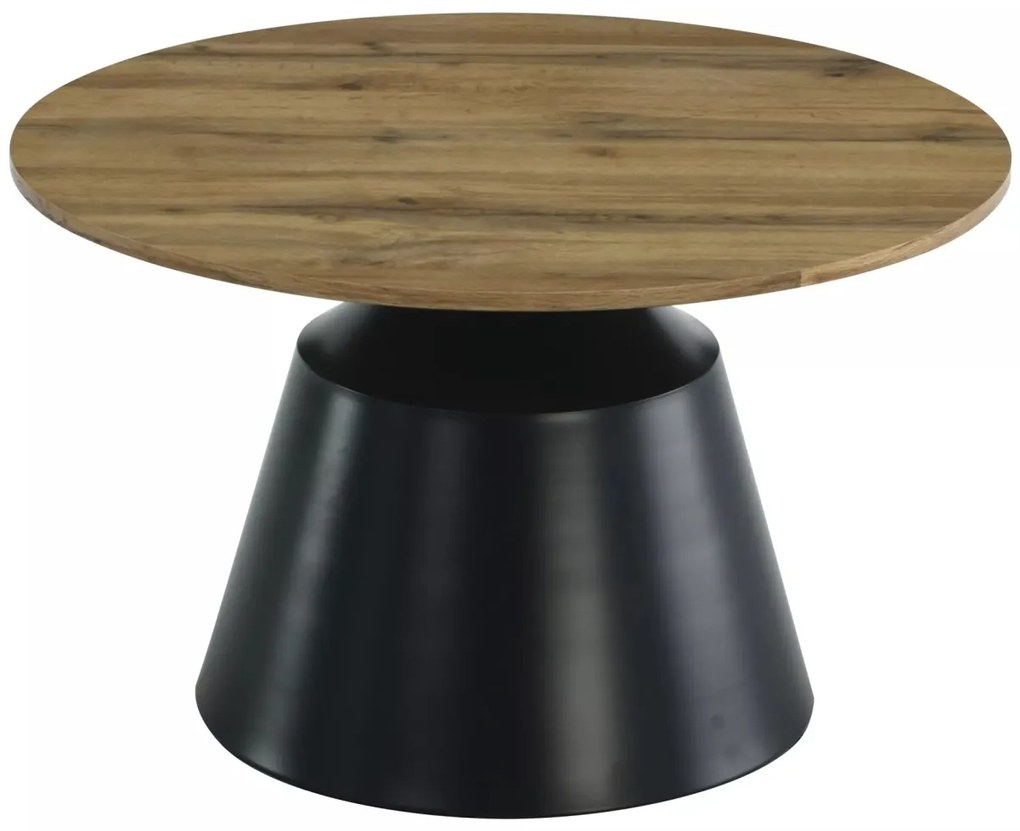 Set 2 mese de cafea Itaka stejar artizan/negru ø50/ø70