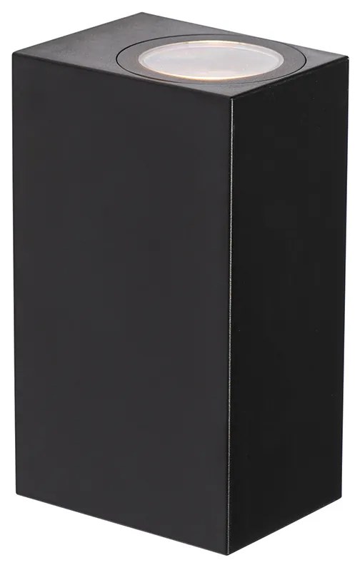 Lampa de perete exterioara moderna din plastic negru cu 2 lumini - Baleno