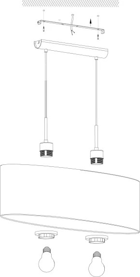 Lustră pe cablu Eglo 31579 PASTERI 2xE27/60W/230V