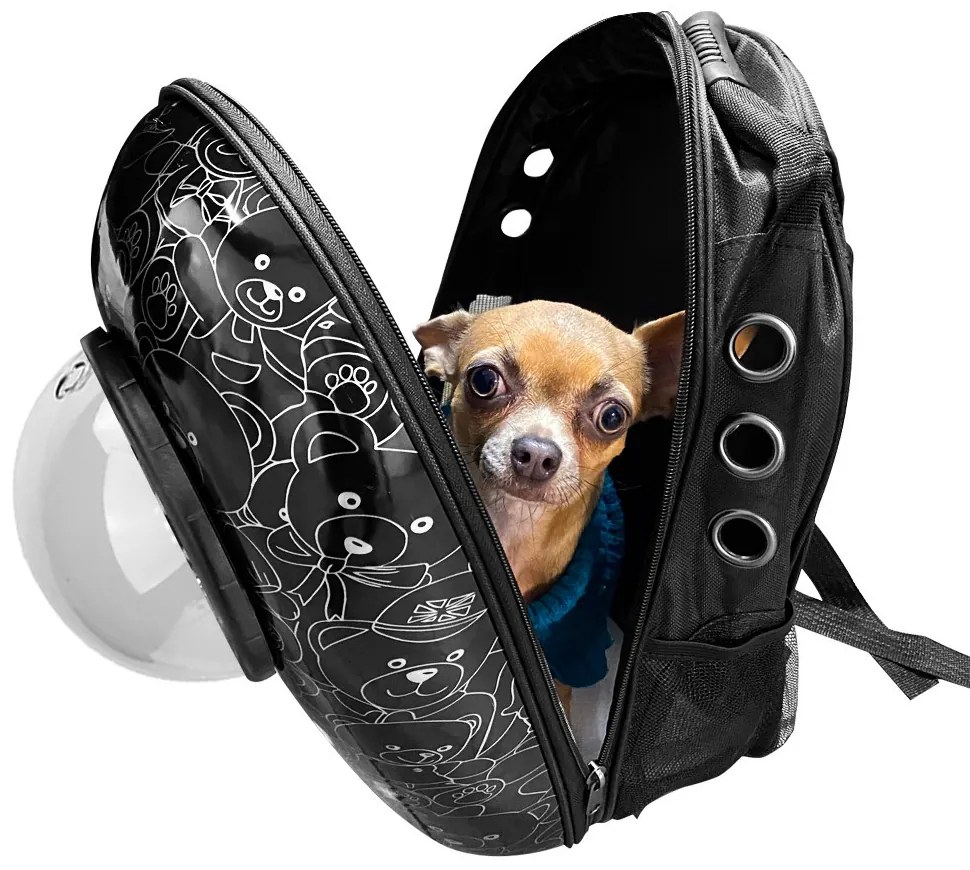 Rucsac pentru transportul animalelor de companie, Urs Negru