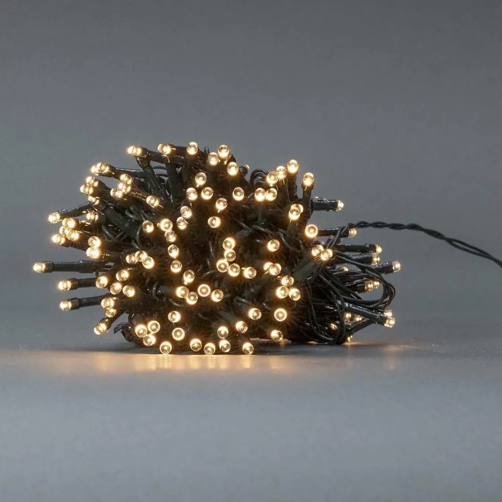 Nedis CLBO192 - Ghirlandă de Crăciun cu 192 LED/7 funcții/3xAA 14,9 m IP44 alb cald