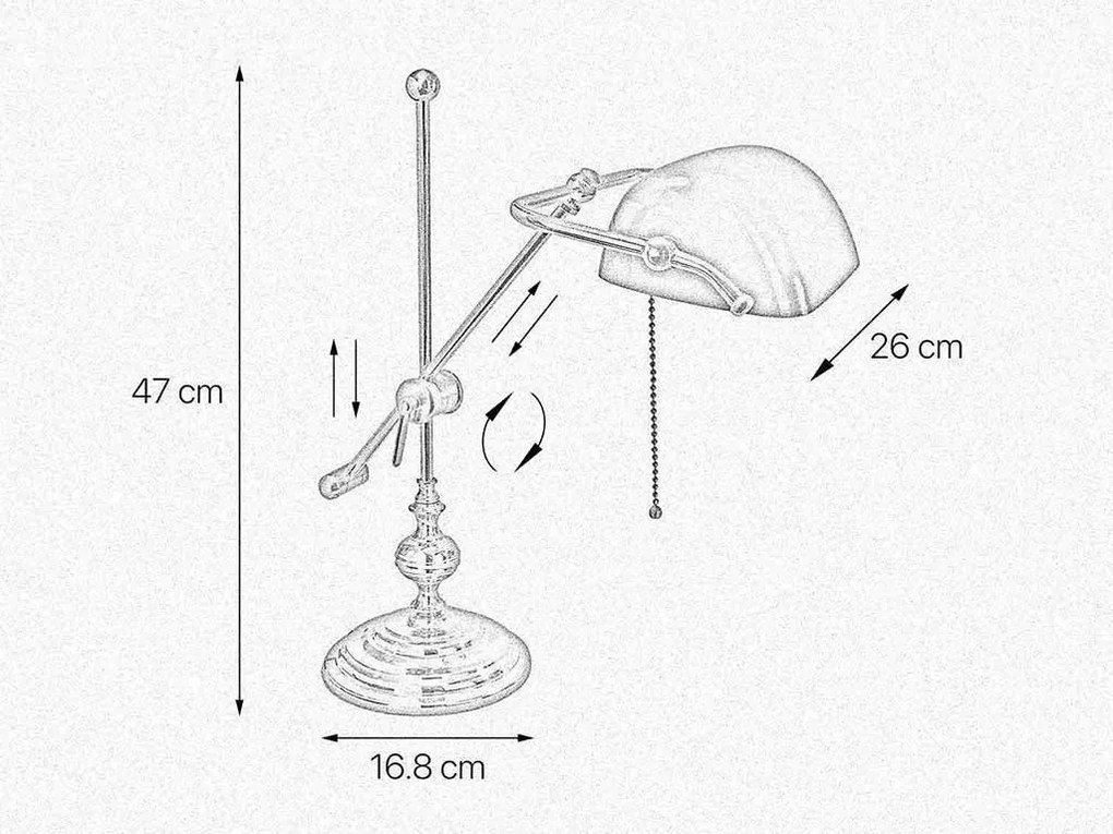 Lampa de birou din alama design clasic Banker