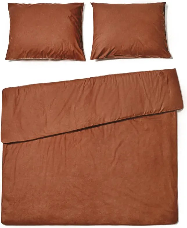 Lenjerie de pat din bumbac CALMORA maro Dimensiune lenjerie de pat: 2 buc 70 x 90 cm | 200 x 220 cm