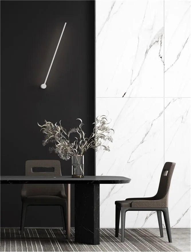 Aplica LED de perete design minimalist Synthesi alb H-90cm