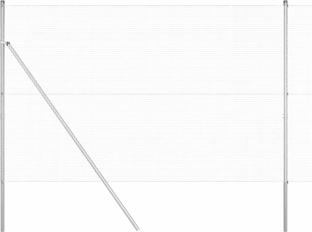 vidaXL Stâlp de gard. Argintiu 50 x 1,5 m (plasă 16 x 16 mm) Oțel