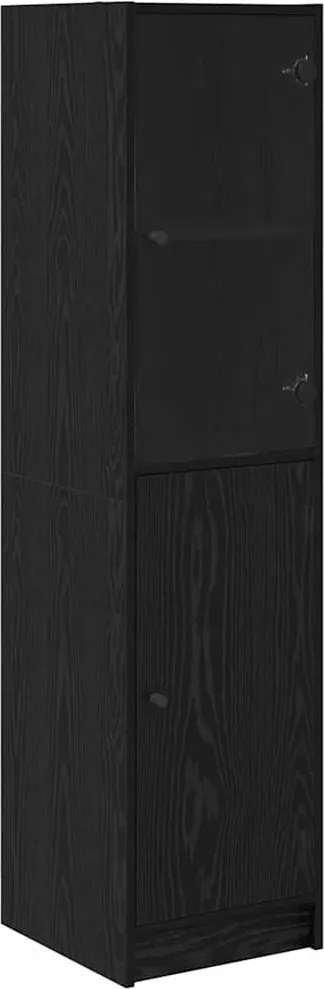 vidaXL Bufet Stejar Negru 35 x 37 x 142 cm Lemn compozit