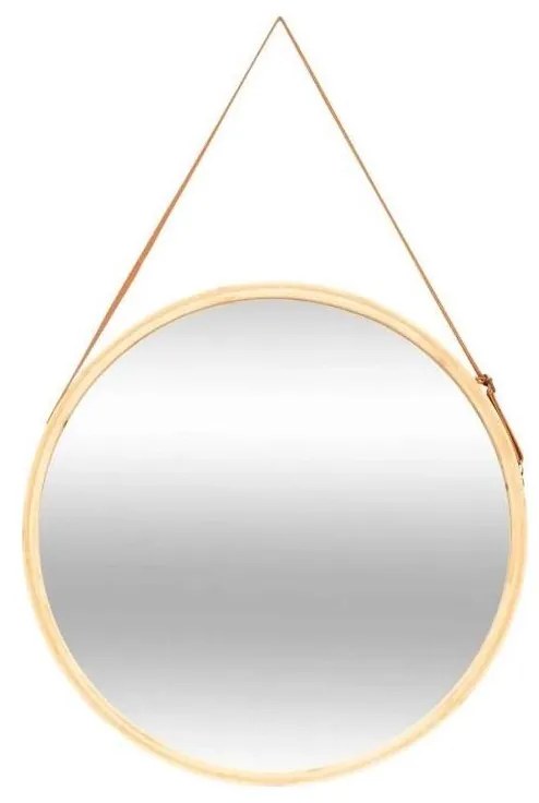 5five - Oglindă de perete LOFT, Ø 50 cm, cadru din bambus