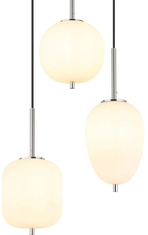 Lustra 3L design modern Blacky I nichel mat