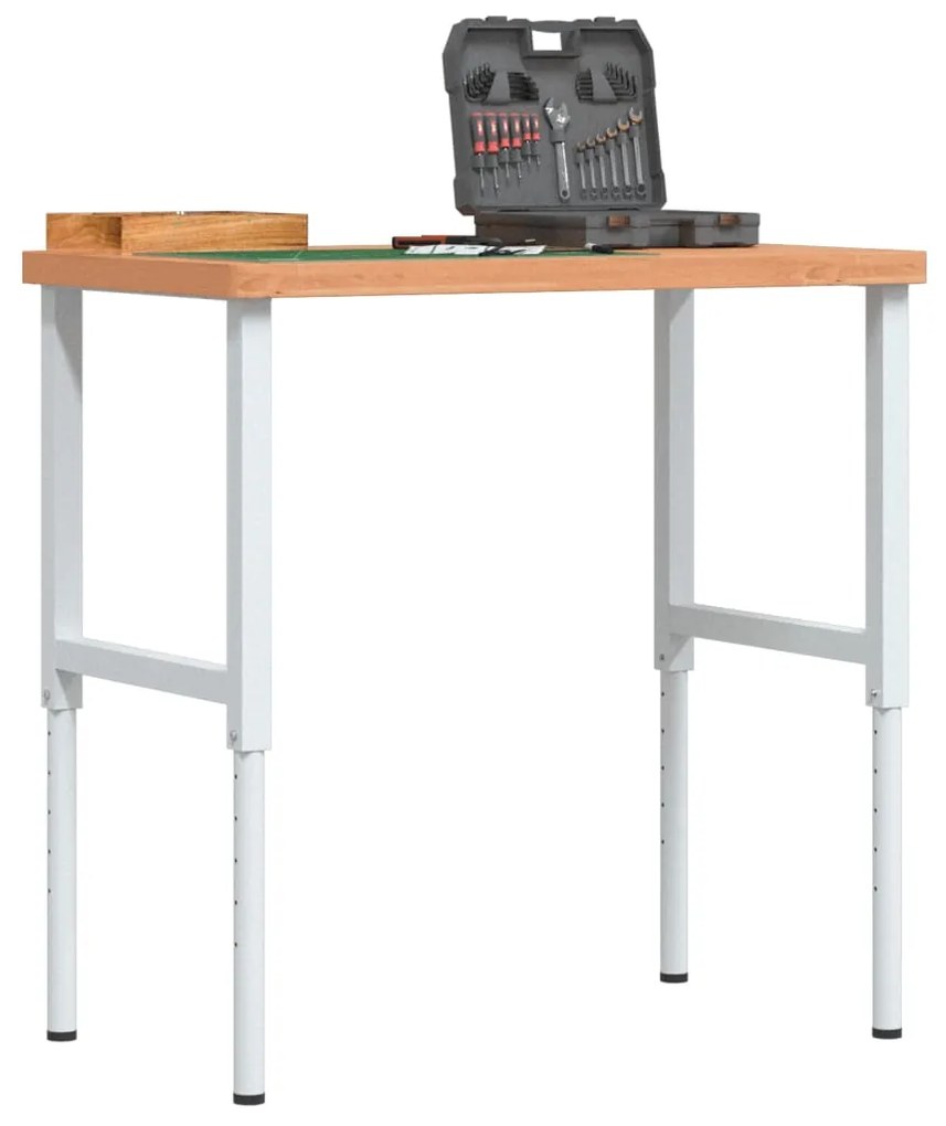 vidaXL Banc de lucru 100x60x(73-99,5) cm lemn masiv fag dreptunghiular