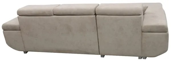 Canapea colțar extensibilă L CASTELO, cu spațiu de depozitare, stânga, gri