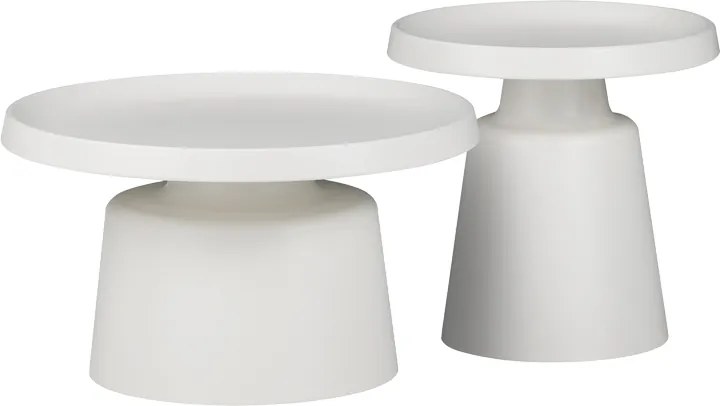 Set 2 Masute Cafea Golman Alb, Metal