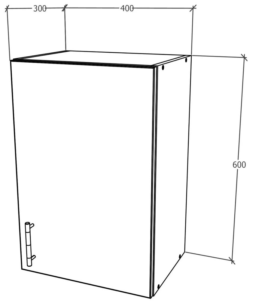 Corp haaus Karo, 1 Usa, Lemn Natural/Alb, 40 x 30 x 60 cm