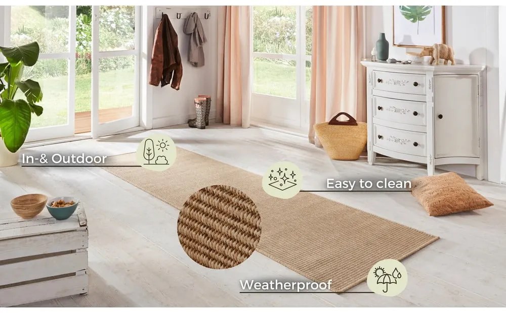 Covor tip traversă BT Carpet Nature, 80 x 350 cm, bej