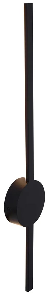 Lampă de perete modernă neagră 60 cm inclusiv LED - Clockwise
