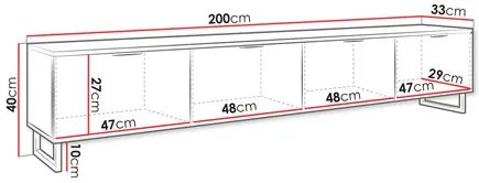 Dulap TV Surezina 200 (Negru grafit + Stejar wotan) . 1106268