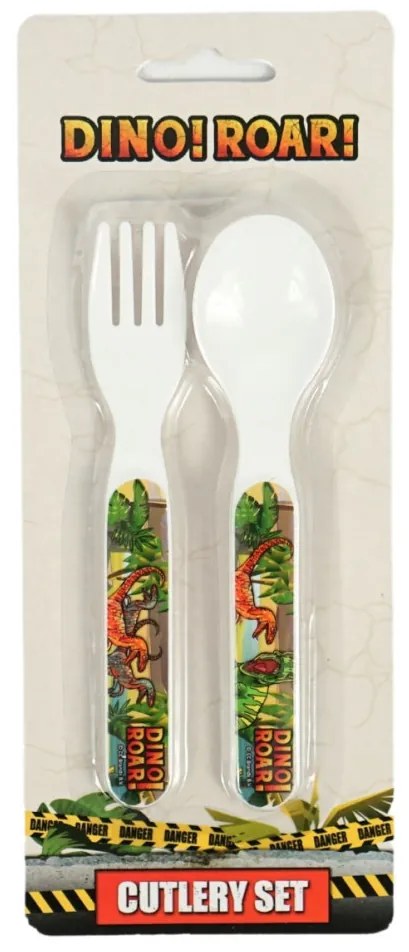 Dinozaur Roar set de tacâmuri din plastic - 2 piese