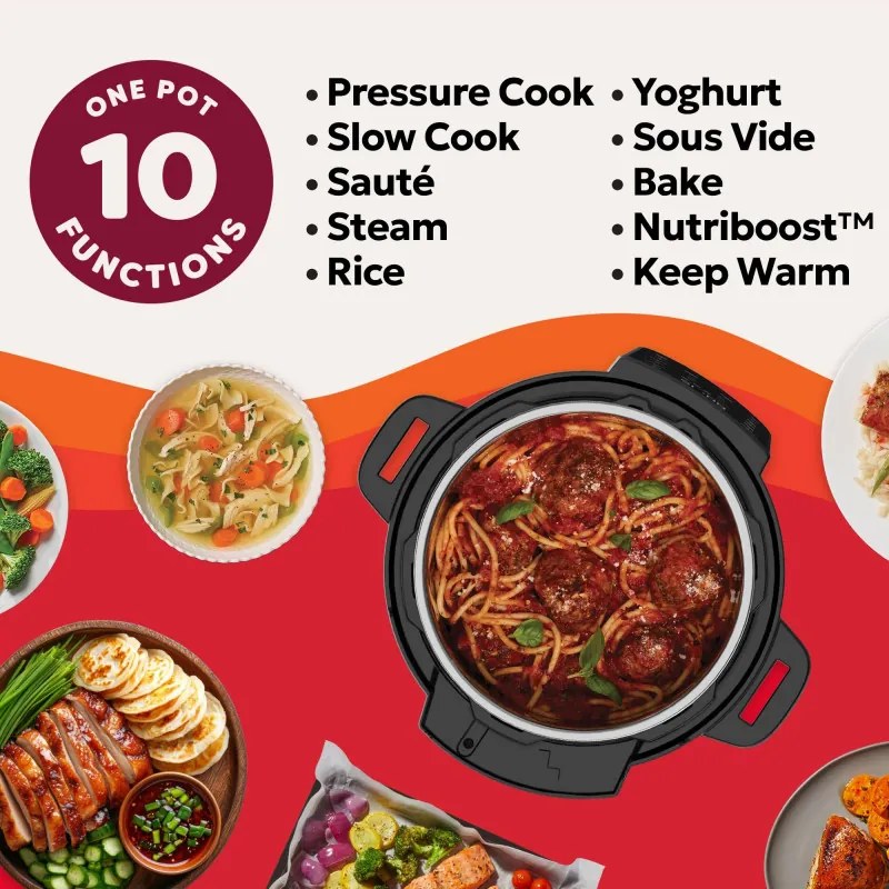 Multicooker Instant Pot Pro Max 60 WiFi, 1200W, 5.7 L, 10 programe, Nutriboost, control WiFi, afișaj LCD, oțel inoxidabil, negru