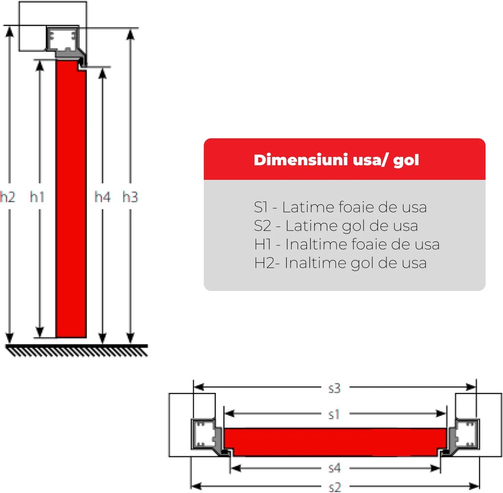 Usa Filomuro MIMESIS 365 - Usa cu toc ascuns invizibil 900, 2066, Aliniere Hol - Deschidere in Hol - ST - Situatia 4