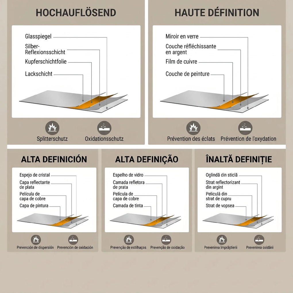 HOMCOM Oglindă Industrială de Perete, Oglindă Dreptunghiulară cu Ramă Metalică, Oglindă Decorativă, 109x2x69 cm, Negru | Aosom Romania