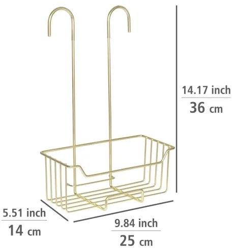 WENKO 25937100 - Coș de duș MILO 25x36 cm, inox/auriu/transparent