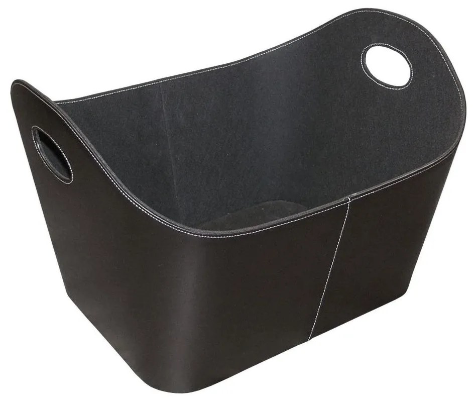 Coș din plastic cu mânere pentru lemne 35x55 cm negru
