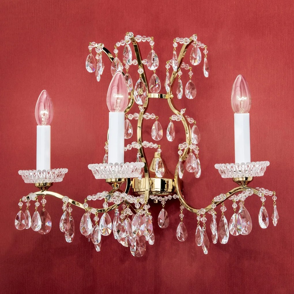 Aplica de perete de lux cristal Scholer Hirohito 3L 24K gold plated