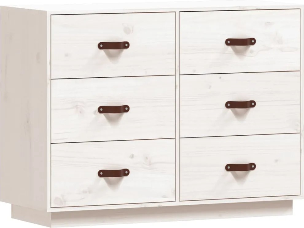 vidaXL Dulap, alb, 100x40x75 cm, lemn masiv de pin