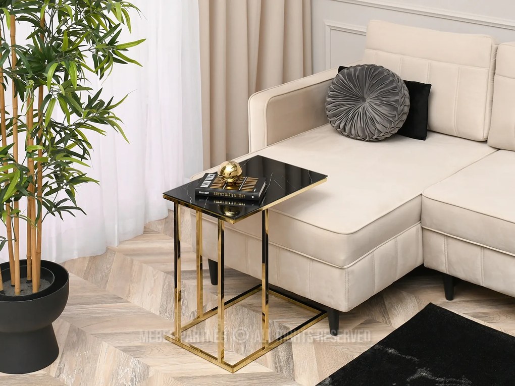 Măsuță de cafea Vasho (negru + auriu). 1111542