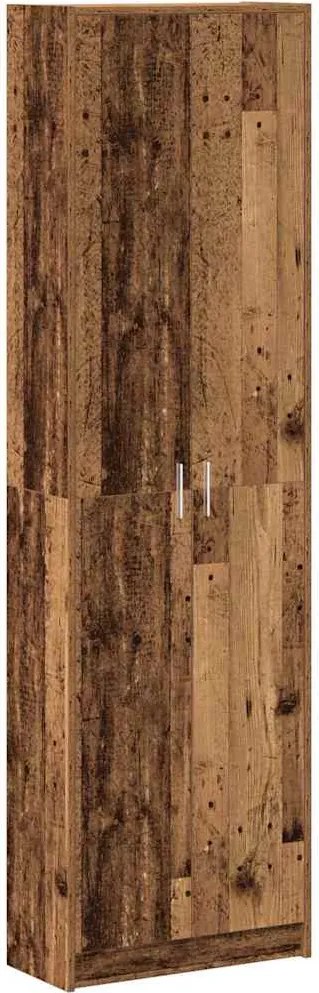 vidaXL Dulap cu raft cu ușă Lemn Vechi 55 x 25 x 189 cm Lemn compozit