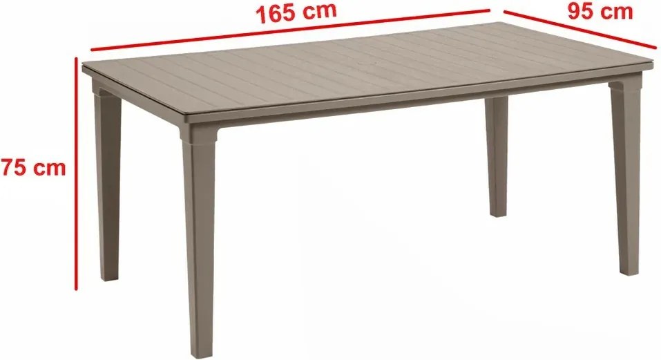 Masă de grădină din plastic Futura, cappuccino