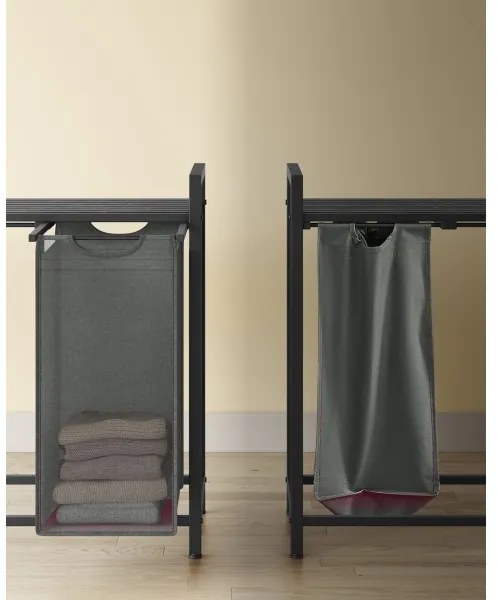 Coș pentru rufe REX negru/gri