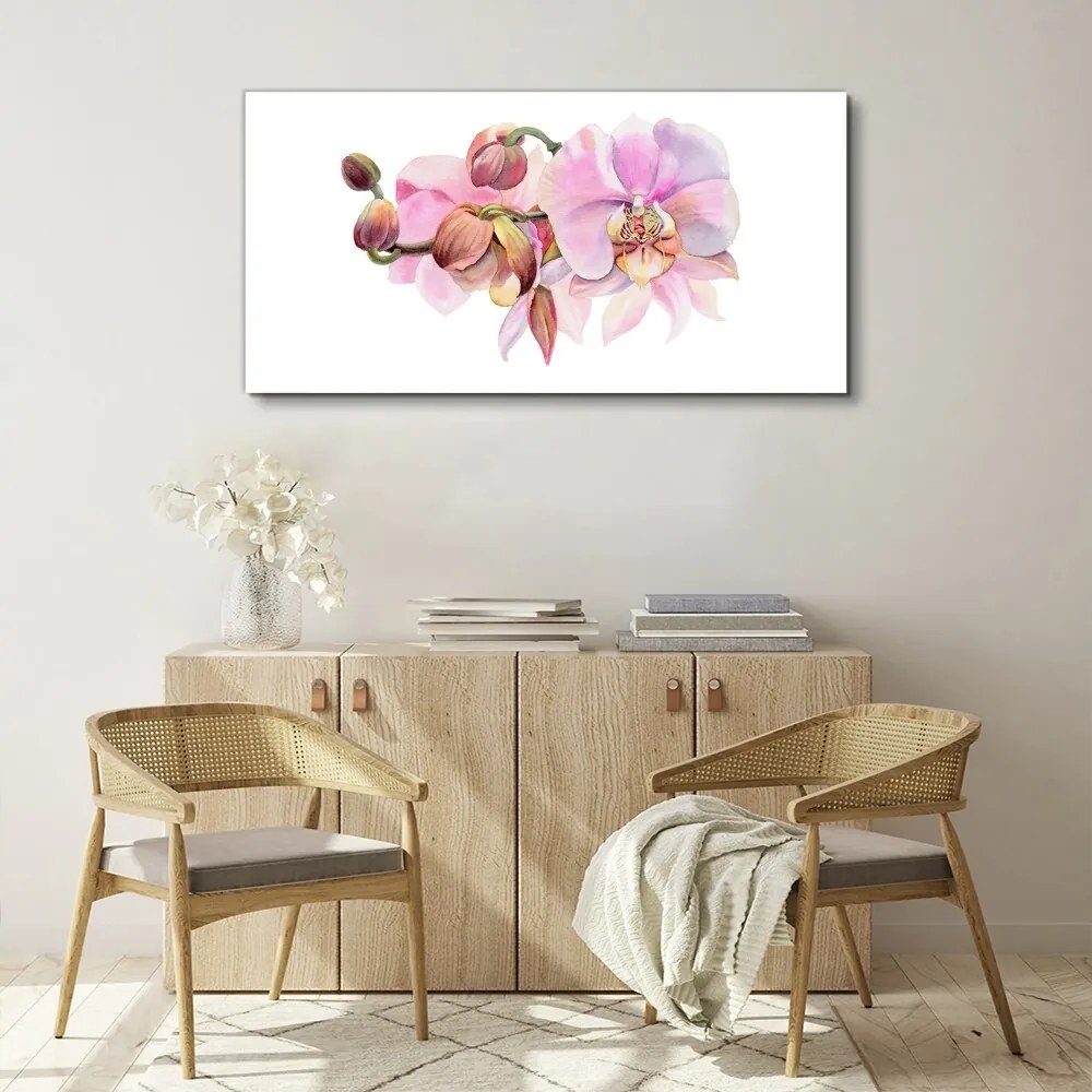 Tablou canvas Acuarela flori de orhidee