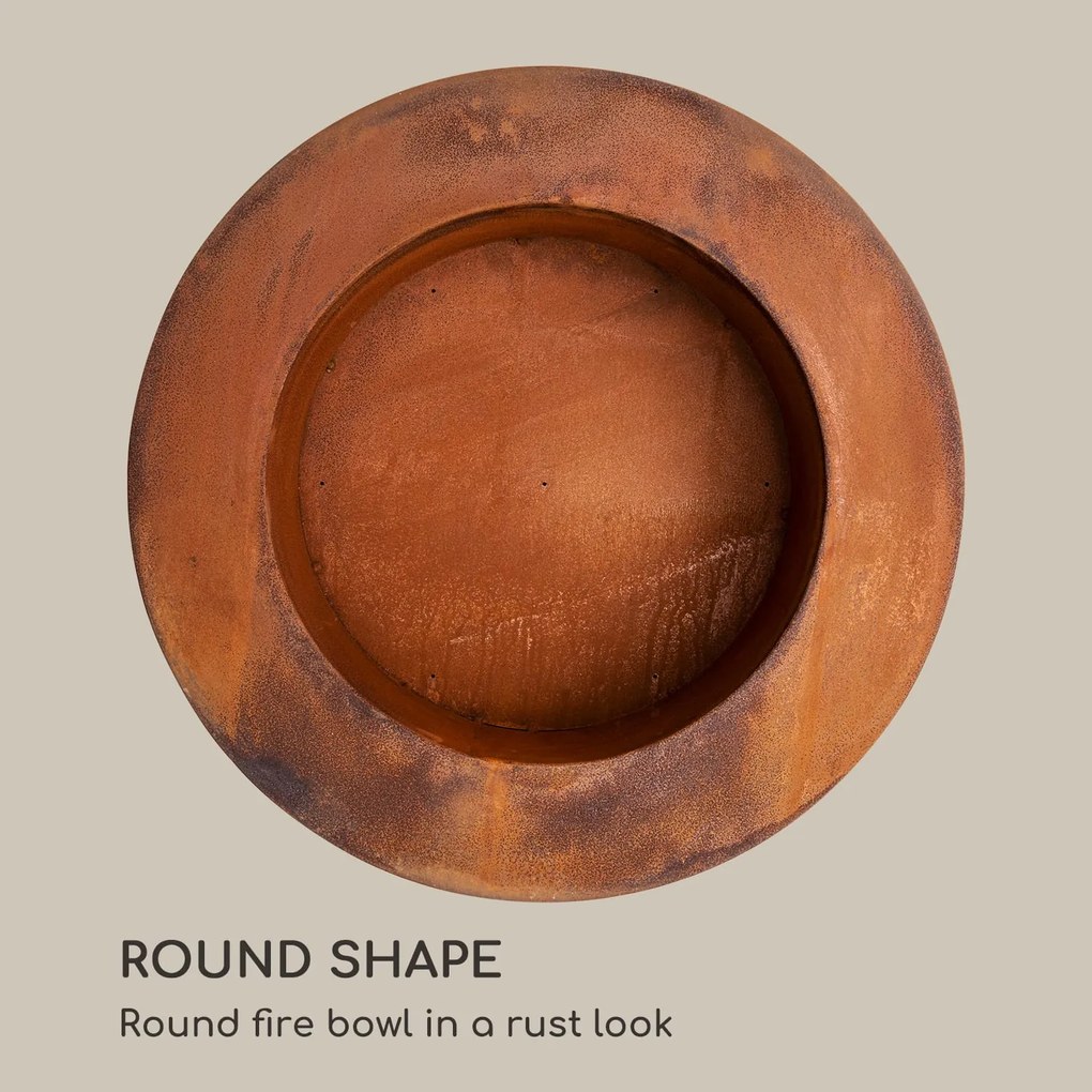 Desert Rust Round, șemineu, ghiveci, oțel, Ø 60 cm, aspect ruginit