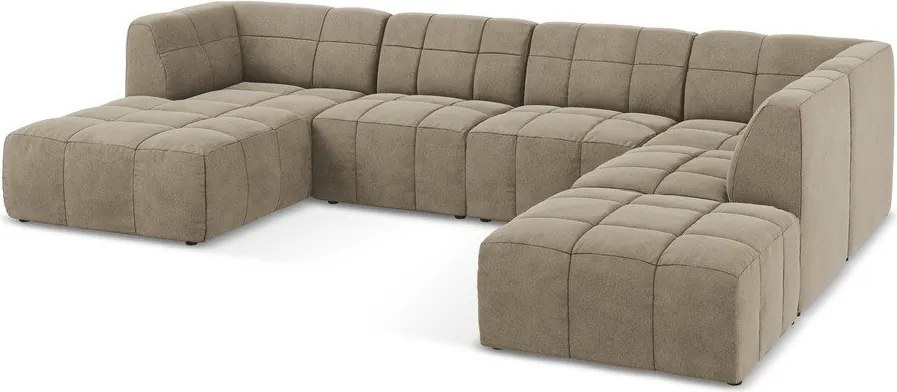 Colțar maro cu tapițerie din catifea (în formă de "U") Aloha – Makamii