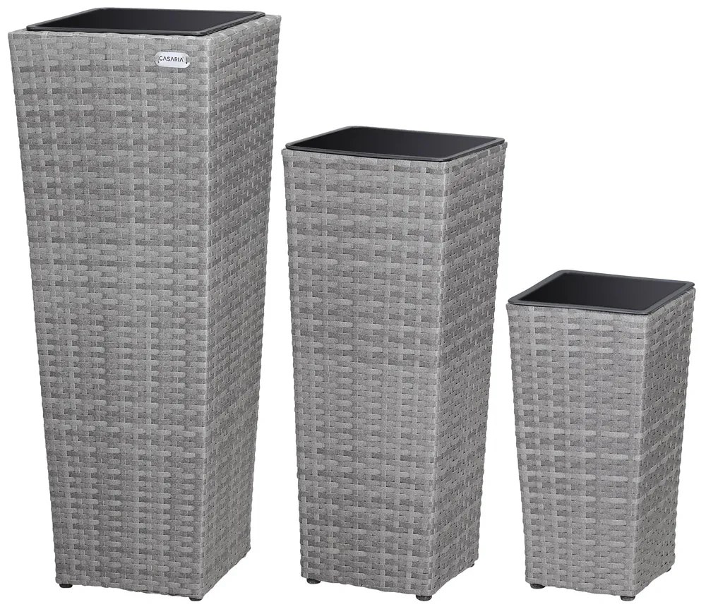 Deuba Set 3 ghivece de flori - gri