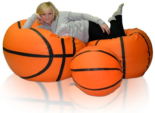 Set fotolii puf Basketbal XXXL + XXL + L (portocaliu + negru). 1054539