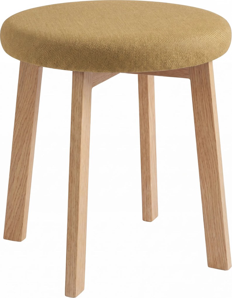 MAZZONI EXPORT Taburet rotund ZOI Caramel (Storm 45) / cadru din stejar