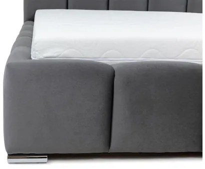 Pat matrimonial 140 cm Leskana (Gri închis) (cu somieră) (cu sp. depozitare). Promo -17%. 1104151